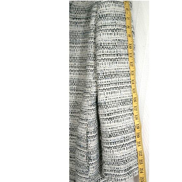 Tahari Long Tweed Hook-Front Long Coat Jacket Black Grey White- Women's Size M - Picture 10 of 11